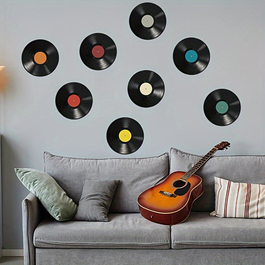 8pcs Vinyl Record Wall Stickers Home Wall Decoration