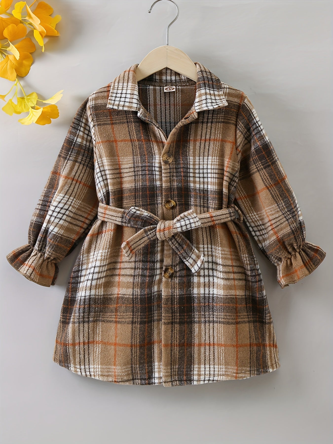 Girls' Flannel Plaid Jacket Button Down Shirt Top