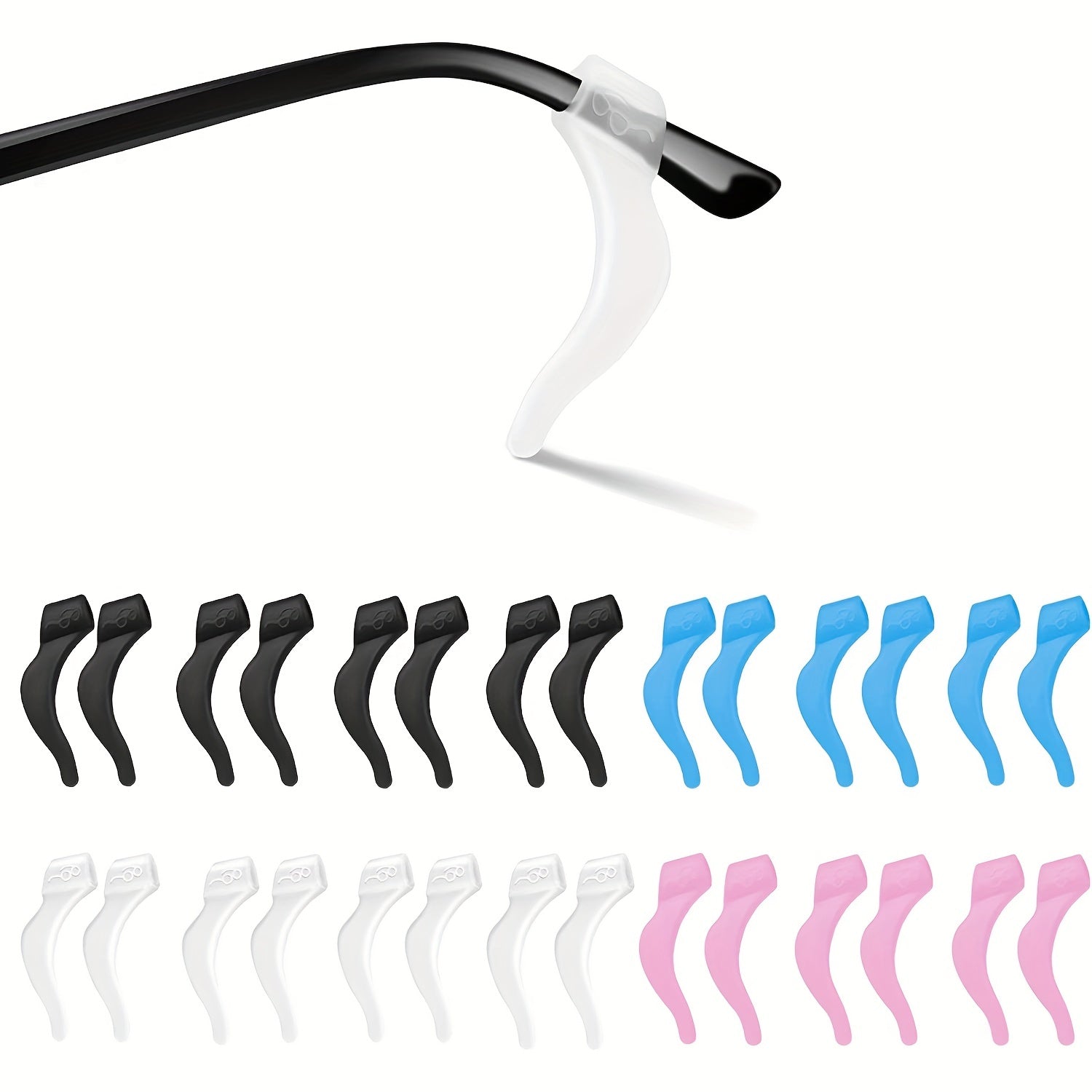 10Pairs Glasses Ear Grip Silicone Anti Slip Eyewear Temple Tips Sleeve