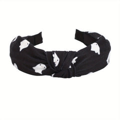 Halloween Ghost Print Headband Pumpkin Spider Web Pattern Headdress