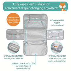 Clouds Pattern Baby Changing Pad Portable One Hand Diaper Change