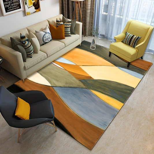 Modern Geometric Area Rug Morandi Non Shedding Floor Carpet Living Room
