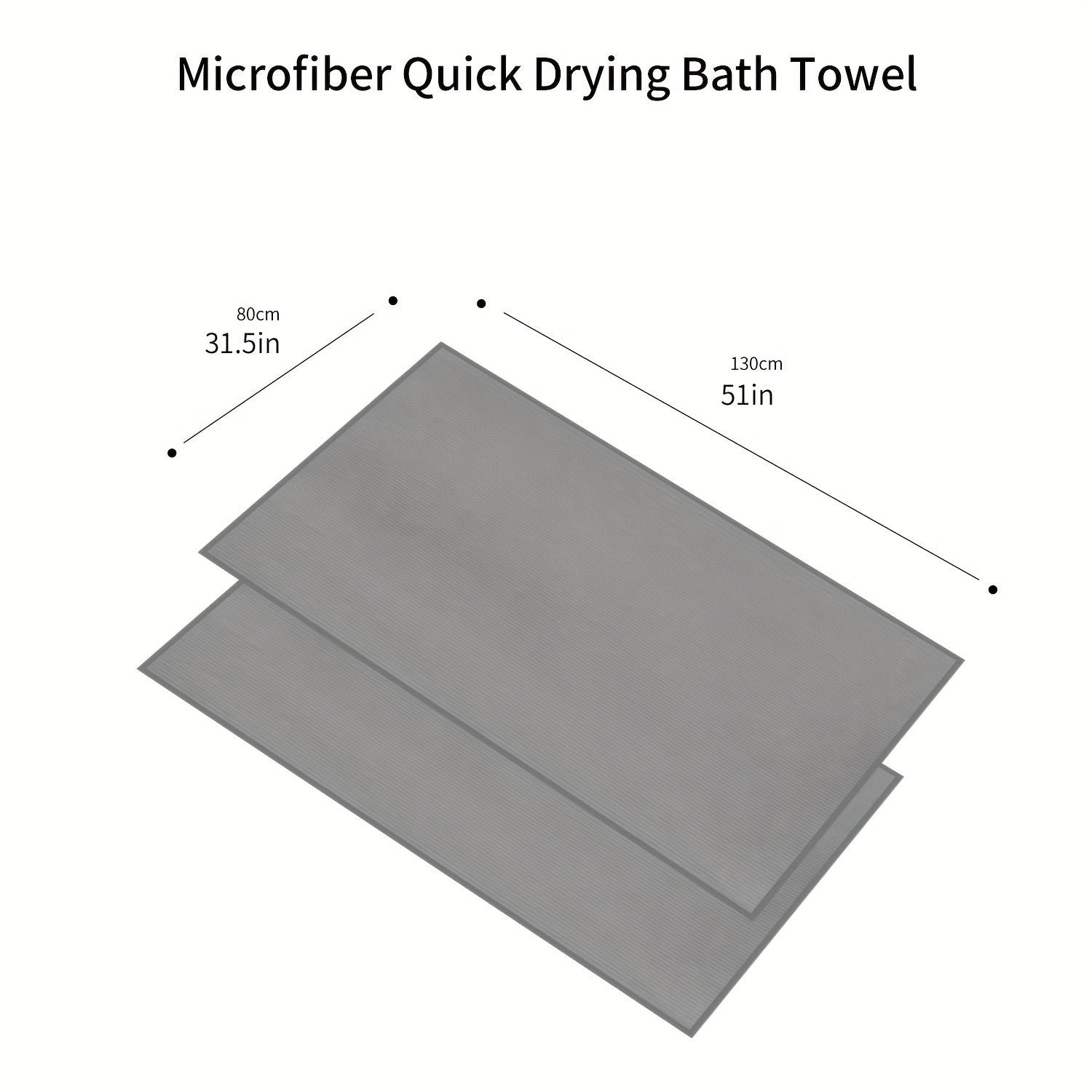 Quick Drying Bath Towel Soft Microfiber Lightweight Highly Absorbent