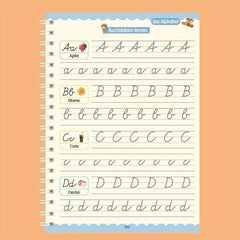 German Preschool Tracing Workbook with Colorful Alphabet and Numbers