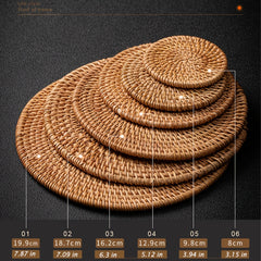 Japanese Style Vine Placemats Non Slip Heat-resistant Kitchen Cup Accessory