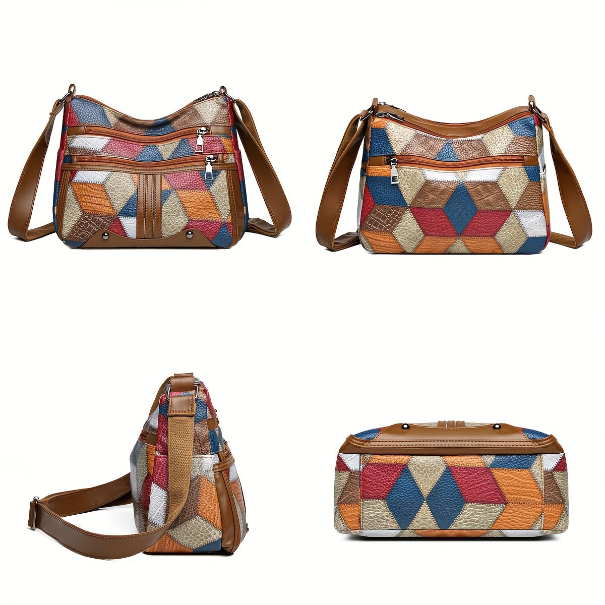 Geometric Pattern Crossbody Bag Lightweight Adjustable Strap