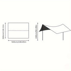 Waterproof Portable Camping Canopy Vinyl Sunscreen Awning Canopy