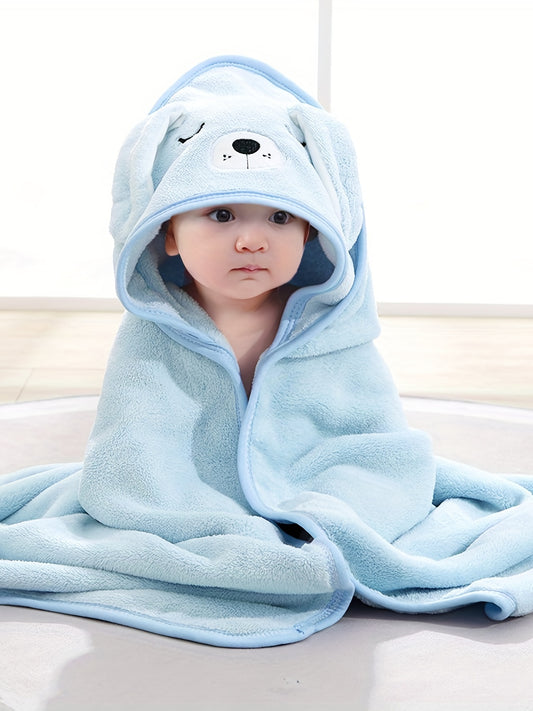 Cartoon Baby Bath Towel & Hooded Bathrobe Soft Microfiber 0-2 Years