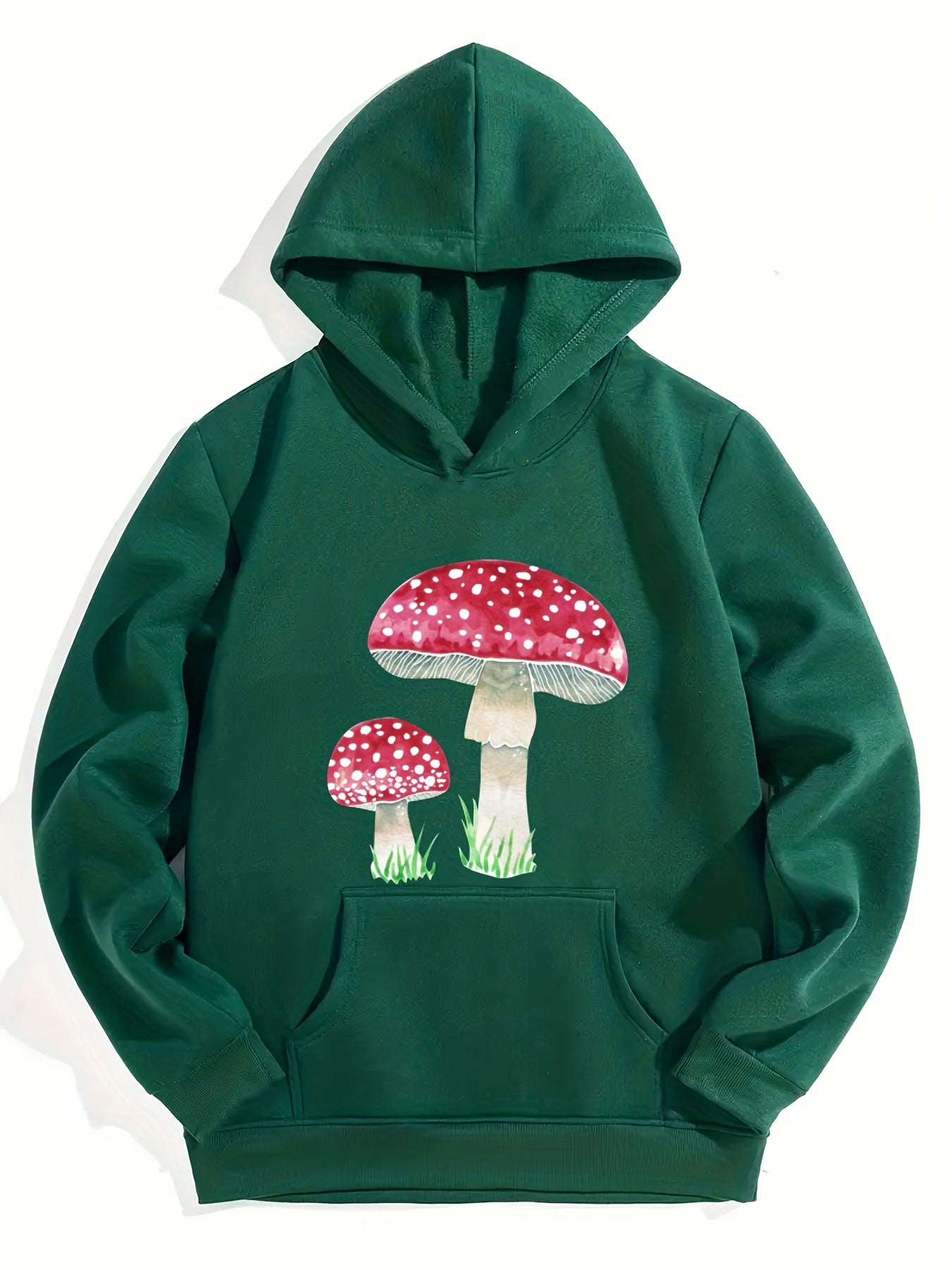 Girls Mushroom Print Hooded Sweatshirt Top Long Sleeve Hoodie Pullovers