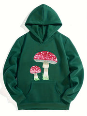 Girls Mushroom Print Hooded Sweatshirt Top Long Sleeve Hoodie Pullovers