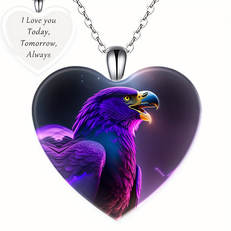 Eagle Pattern Crystal Pendant Necklace for Women