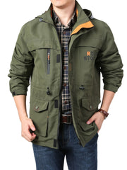 Men's Soft Shell Hooded Jacket Active Windproof & Waterproof Zip Up