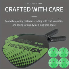 Pickleball Racket Set with 2 Rackets 4 Balls 1 Bag