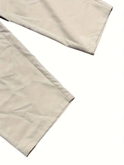  Casual High Rise Straight Leg Trousers With Pockets