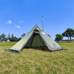 Large Pyramid Heat Tent 4 Seasons Camping Tent with Smoke Window Fireproof Cloth
