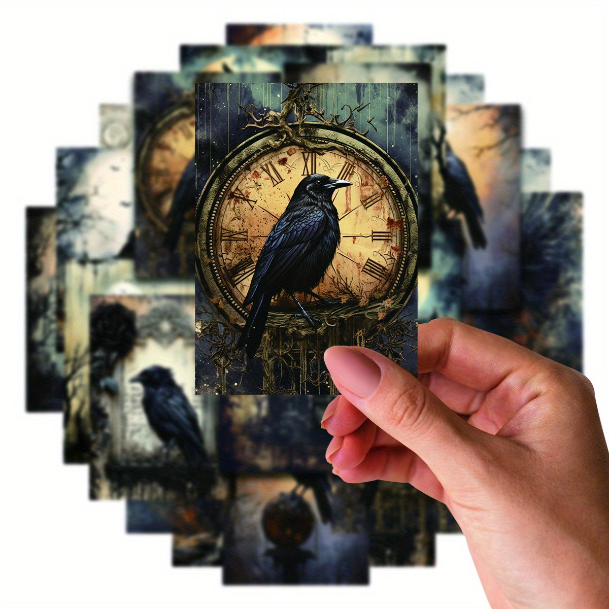 20pcs Dark Crow Castle Paper Material Non Sticky Base Decoration