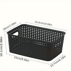 6pcs Plastic Weave Storage Bins - Home Organization and Storage
