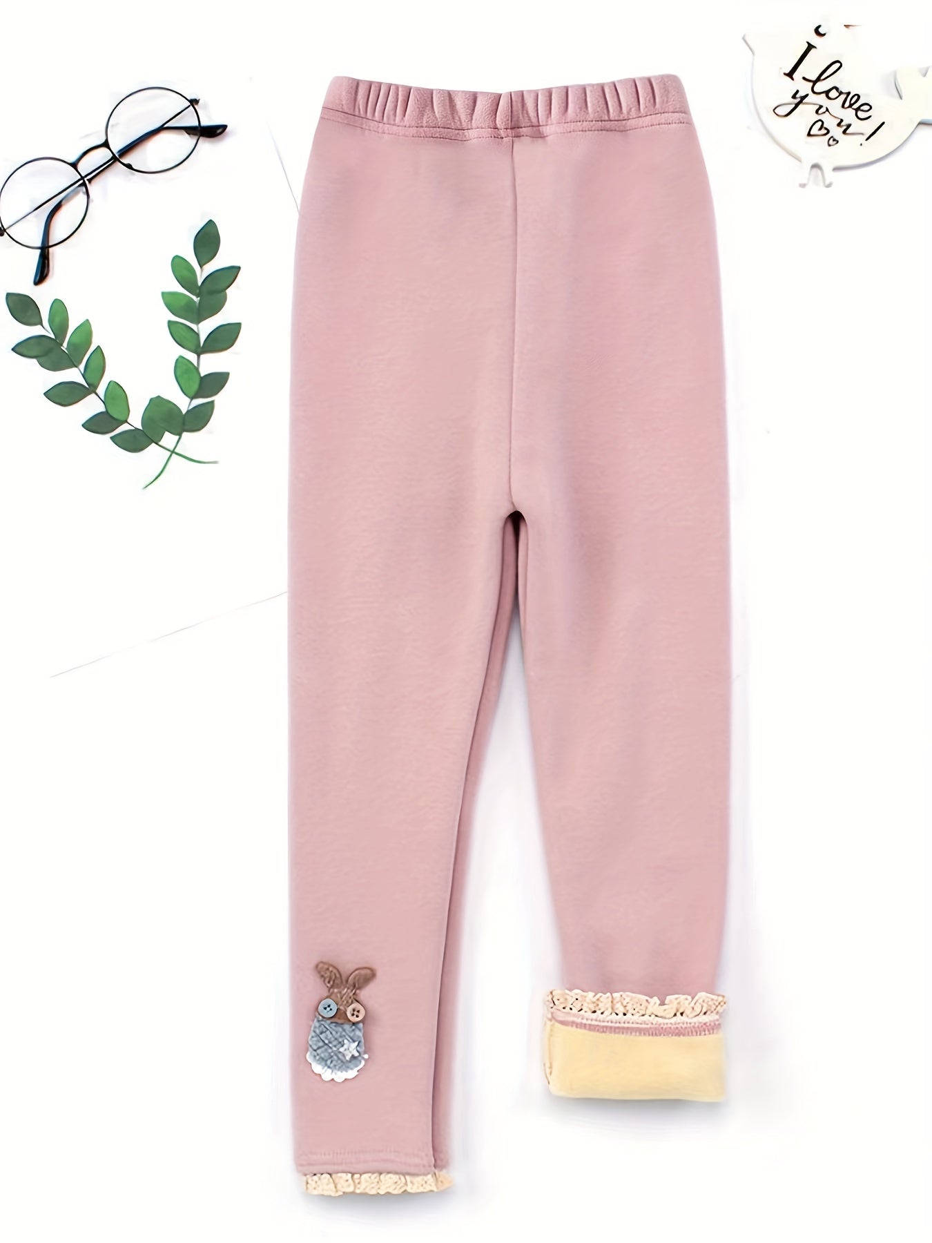 Girls Soft Fleece Lined Leggings Pants Kids Clothes