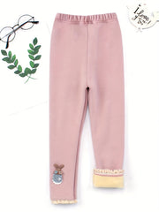 Girls Soft Fleece Lined Leggings Pants Kids Clothes
