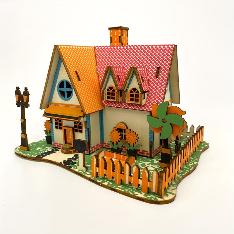 3D Puzzle Cottage Building Kit Sunflower Manor Model DIY Craft Kit