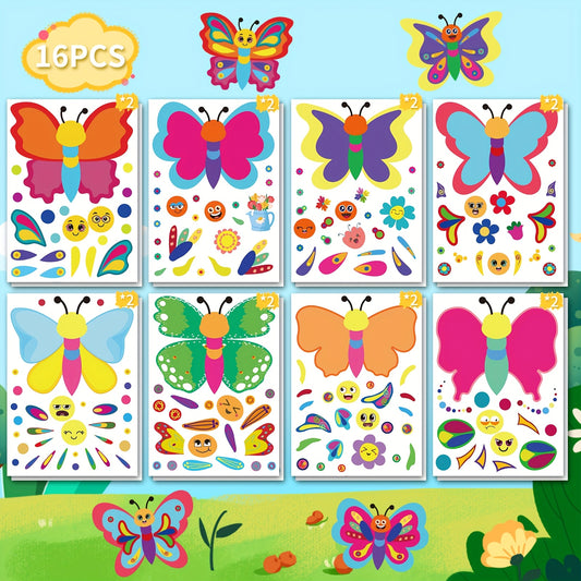 Set of 16 DIY Butterfly Ornaments for Expressive Facial Decor