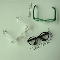 4pcs Doll Accessory Set Glasses in Pink Green for Dolls & Crafts