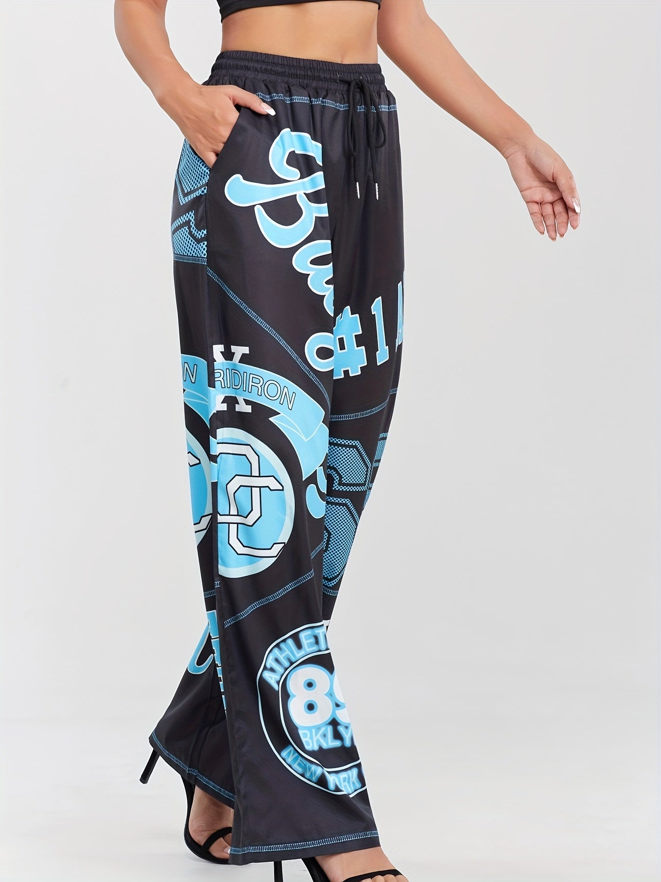  Wide Leg High Rise Pants