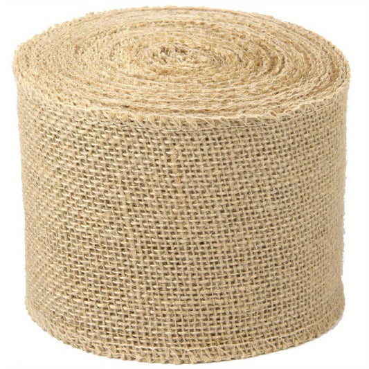 10cm Wide Burlap Fabric Ribbon 11 Yards DIY Ribbon Decoration Wedding Party