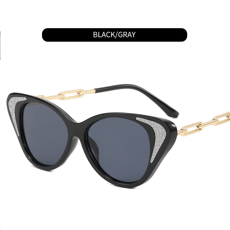 Multicolor Cat Eye Sunglasses with Zipper Case