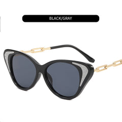 Multicolor Cat Eye Sunglasses with Zipper Case