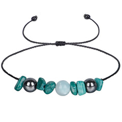 Adjustable Braid Bracelet with Crystal Stone Beads