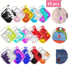 Mini Pop Keychain Fidget Toys Bulk Silicone Stress Relief Hand Toys For Toddlers