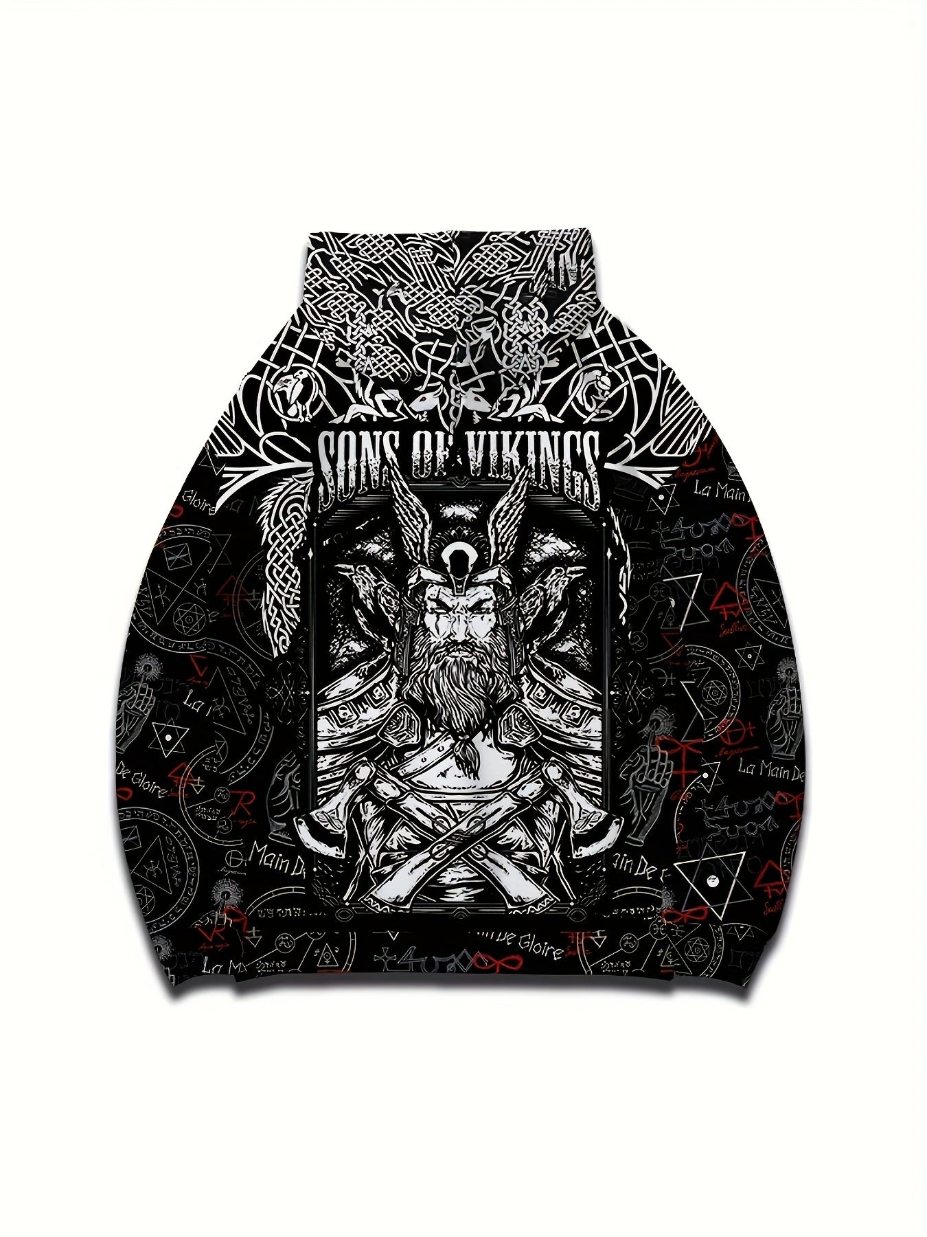 Men's All Over Print Hoodie Kangaroo Pocket Loose Pullover