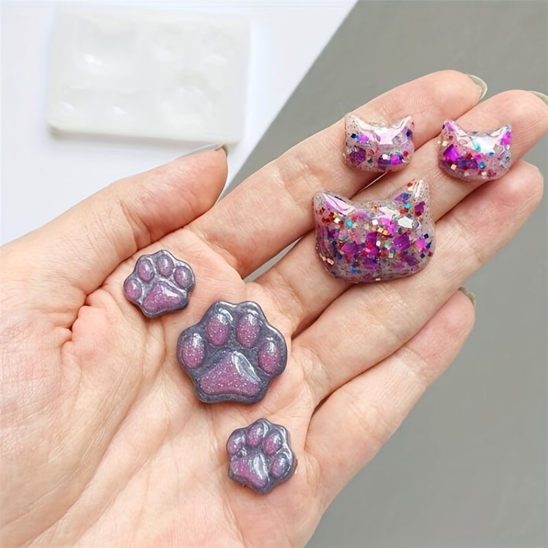 DIY Silicone Mold Cute Cat Bear Palm Epoxy Resin Mold