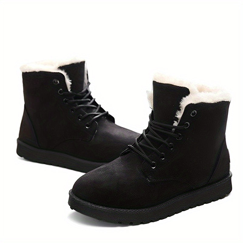 Women's Snow Boots Faux Fur Lining Warm Ankle Boots Mid Calf Boots