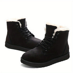 Women's Snow Boots Faux Fur Lining Warm Ankle Boots Mid Calf Boots