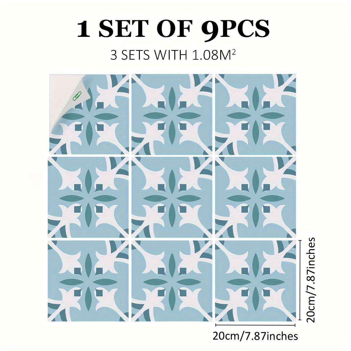 9pcs Nordic Style Printed Floor Stickers Non slip Wear resistant