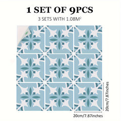 9pcs Nordic Style Printed Floor Stickers Non slip Wear resistant
