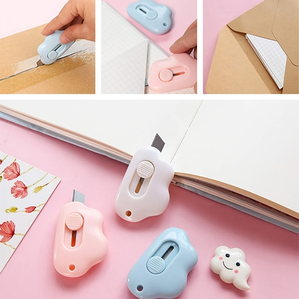 Cloud Cat Mini Retractable Utility Knife for DIY Crafts and Letter Opening