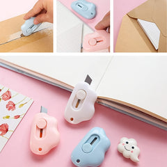 Cloud Cat Mini Retractable Utility Knife for DIY Crafts and Letter Opening