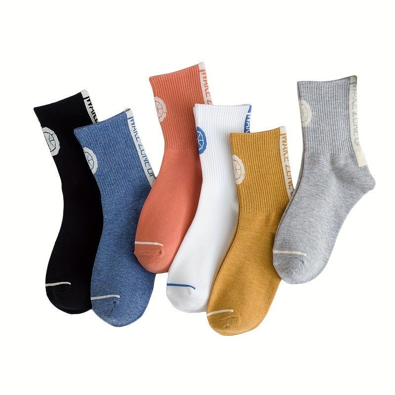 Autumn Winter Breathable Letter Graphic Sports Couple Socks