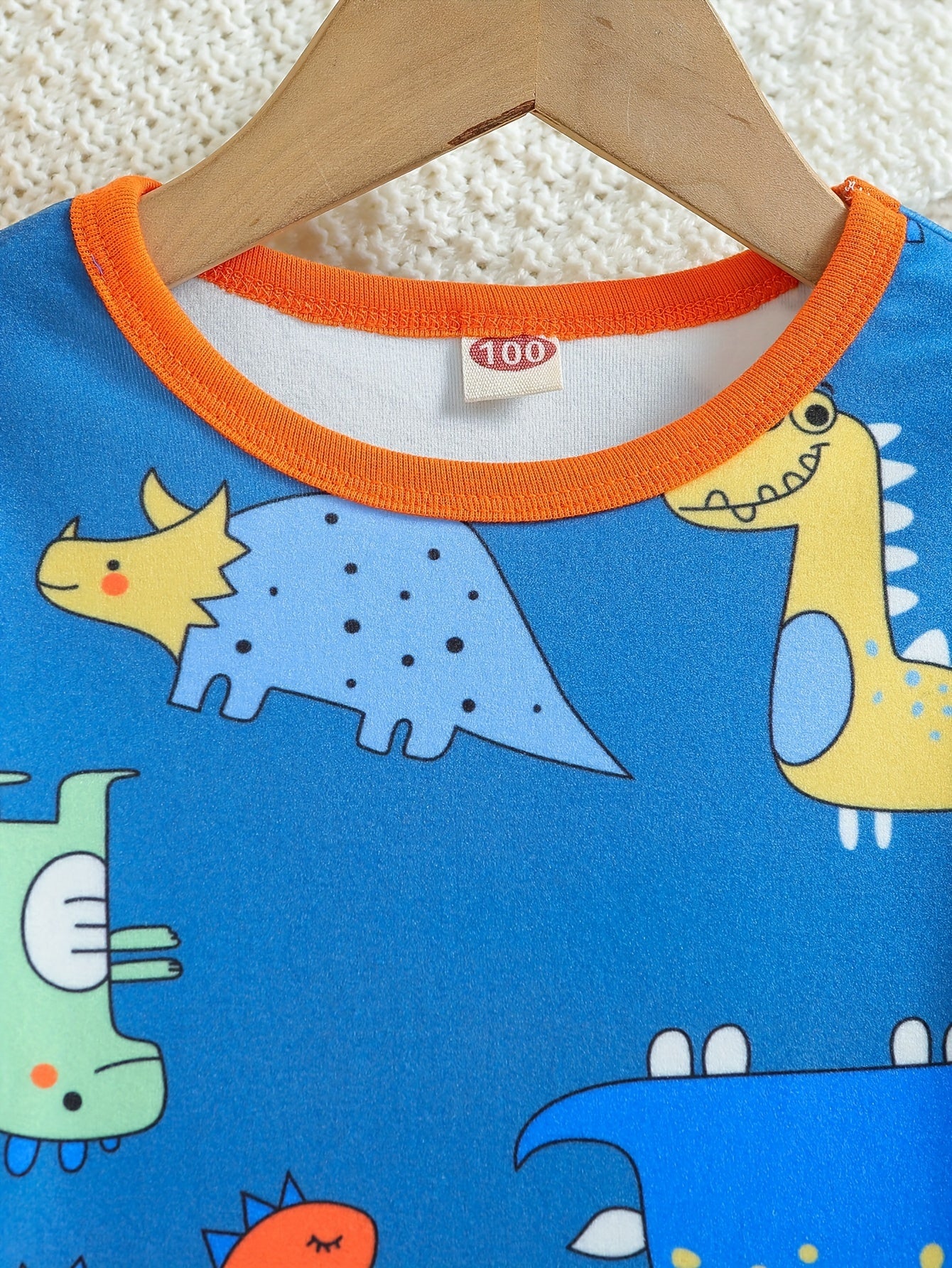 Dinosaur Pattern Kid's Pajamas 2pcs Set Soft Comfy PJ Set