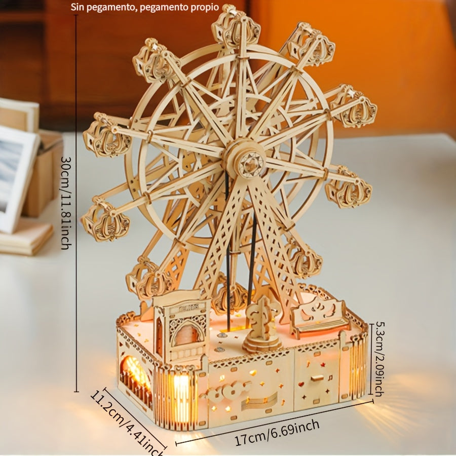 Ferris Wheel Musical Box Puzzle Wooden Jigsaw 183pcs