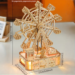 Ferris Wheel Musical Box Puzzle Wooden Jigsaw 183pcs