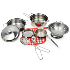 Mini Stainless Steel Kitchen Toys Cooking Utensils Set for Kids