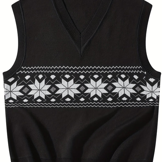 Men's V Neck Sweater Vest for Spring and Autumn