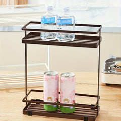 1pc Kitchen Seasoning Storage Rack Floor Layered Storage Rack