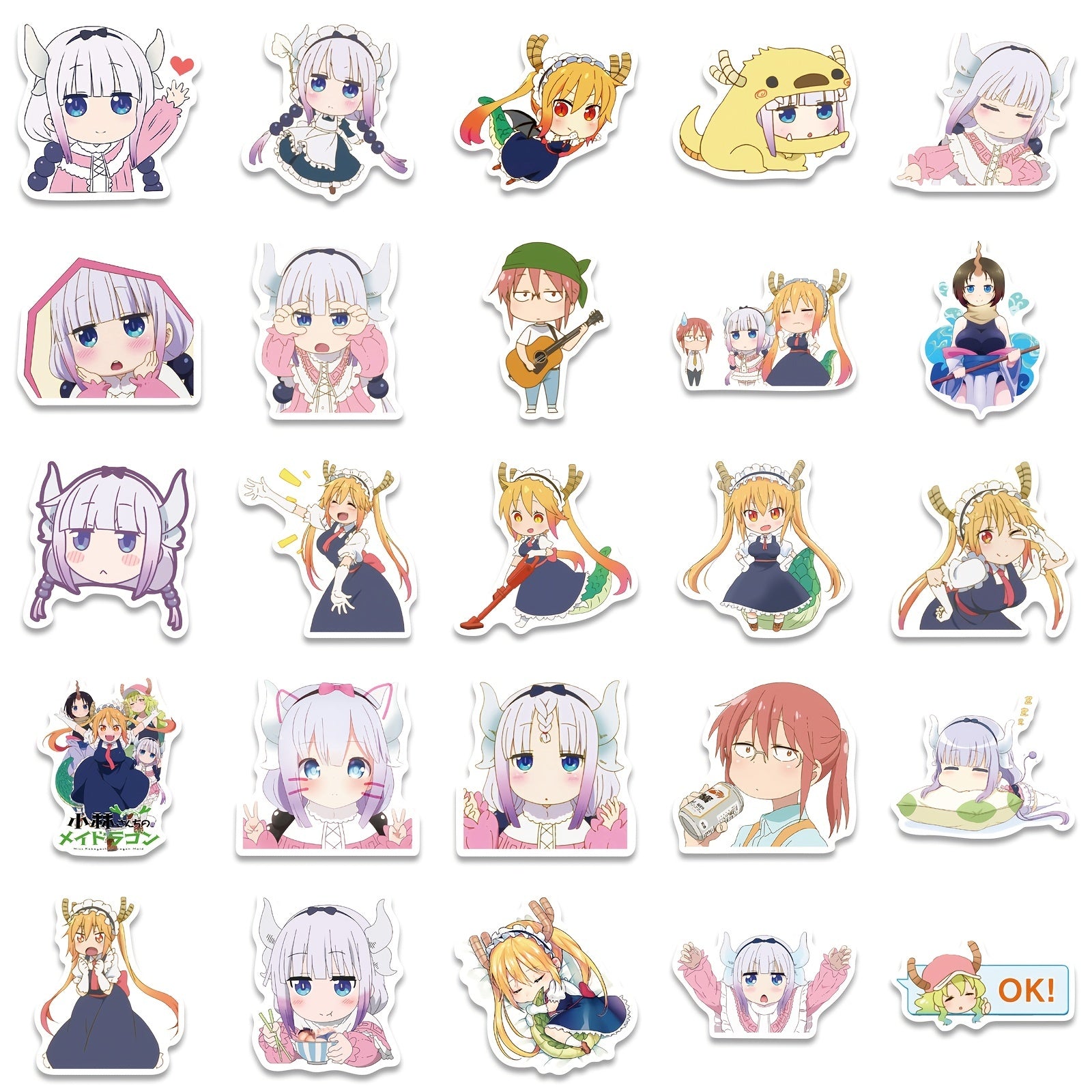50 Dragon Maid Anime Stickers for Water Bottles Phones Notebooks