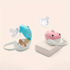 Cartoon Whale Pacifier Holder with Dustproof Box