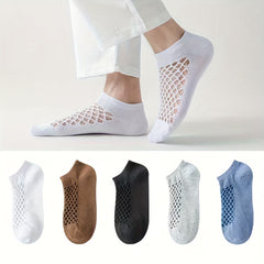5 Pairs Men's Hollow Out Mesh Low Cut Socks
